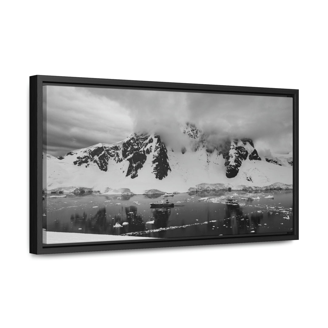 Peaceful Anchoring in Black and White - Canvas with Frame