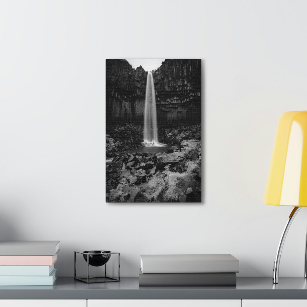 Svartifoss in Black and White - Canvas