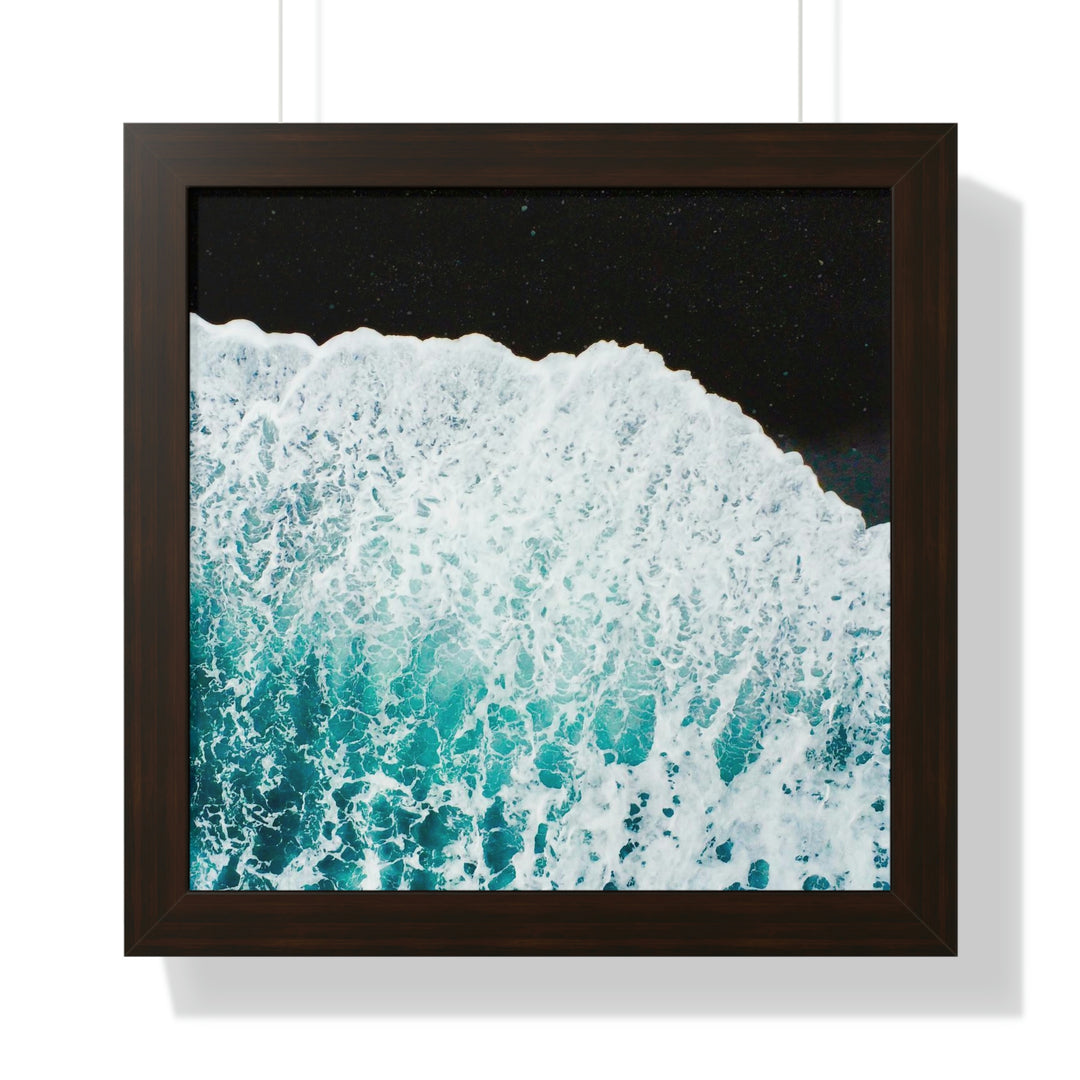 A Wave on Volcanic Sand - Framed Print