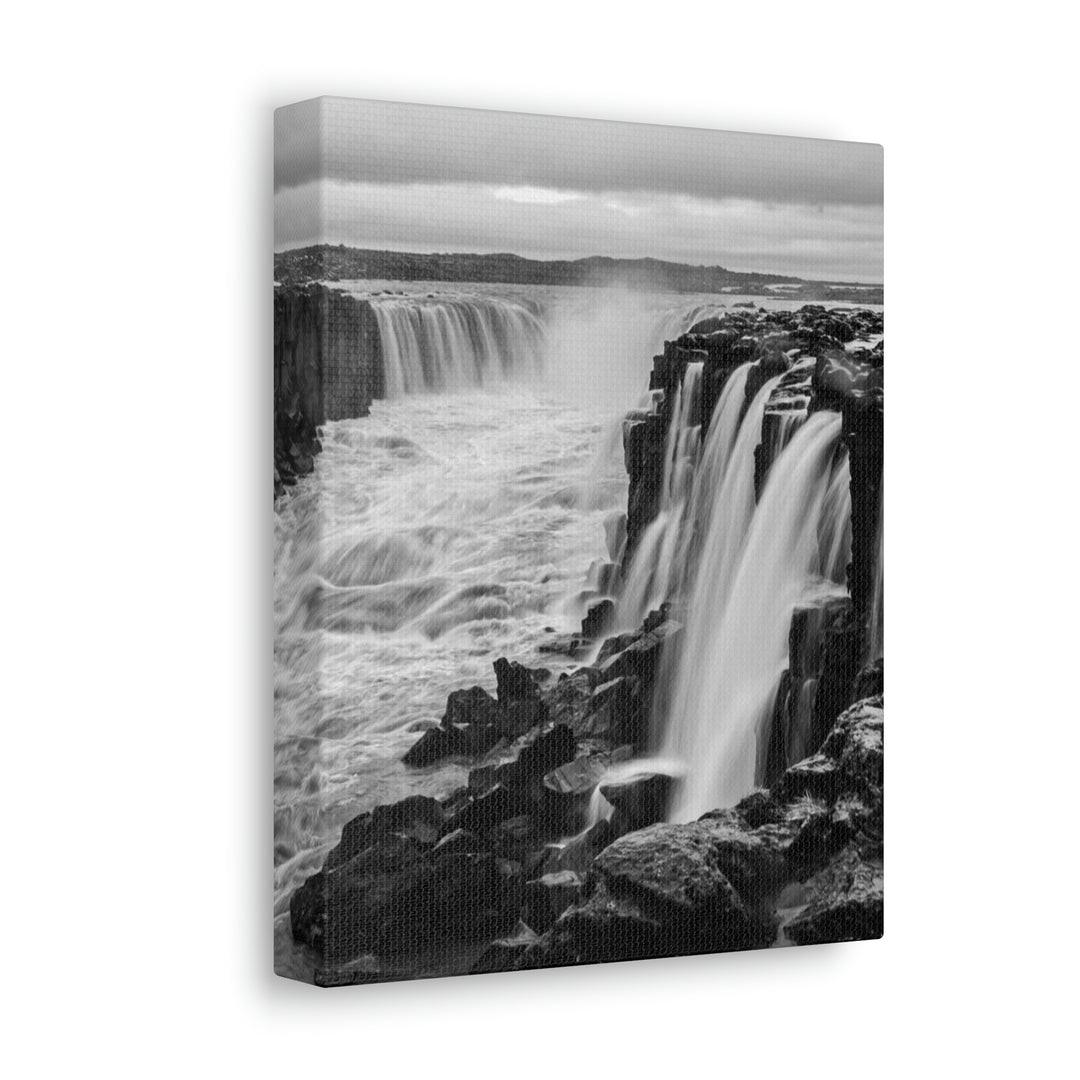 Selfoss in Black and White - Canvas