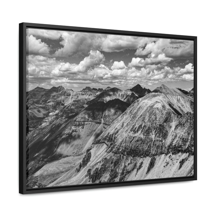 Imogene Pass From the Air in Black and White - Canvas with Frame