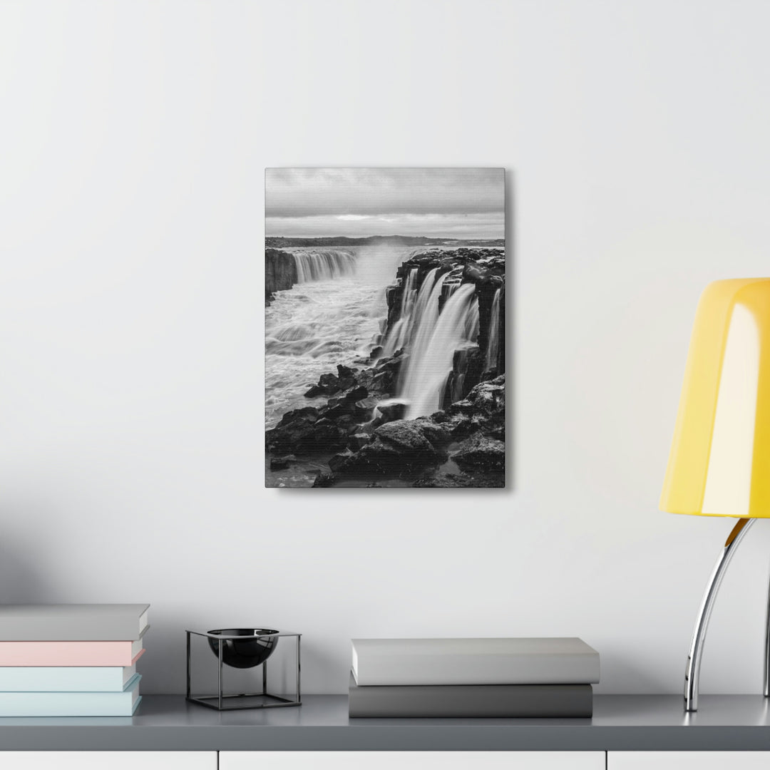 Selfoss in Black and White - Canvas