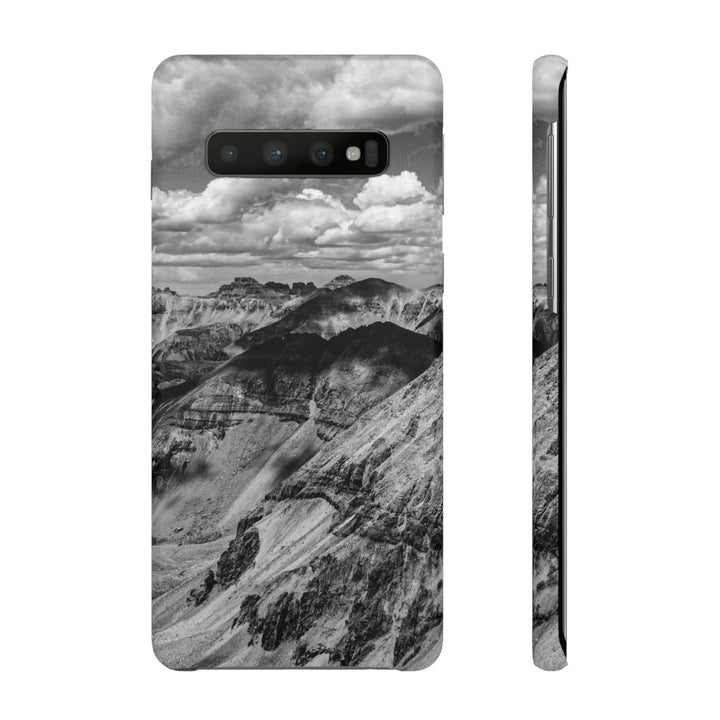 Imogene Pass From the Air in Black and White - Phone Case