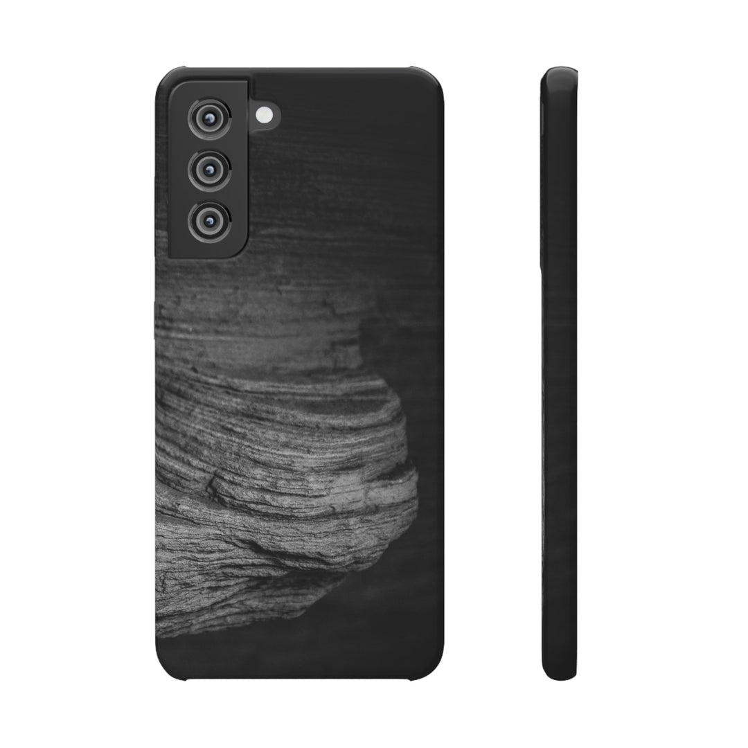 Sedimentary Rock Curves in Black and White - Phone Case