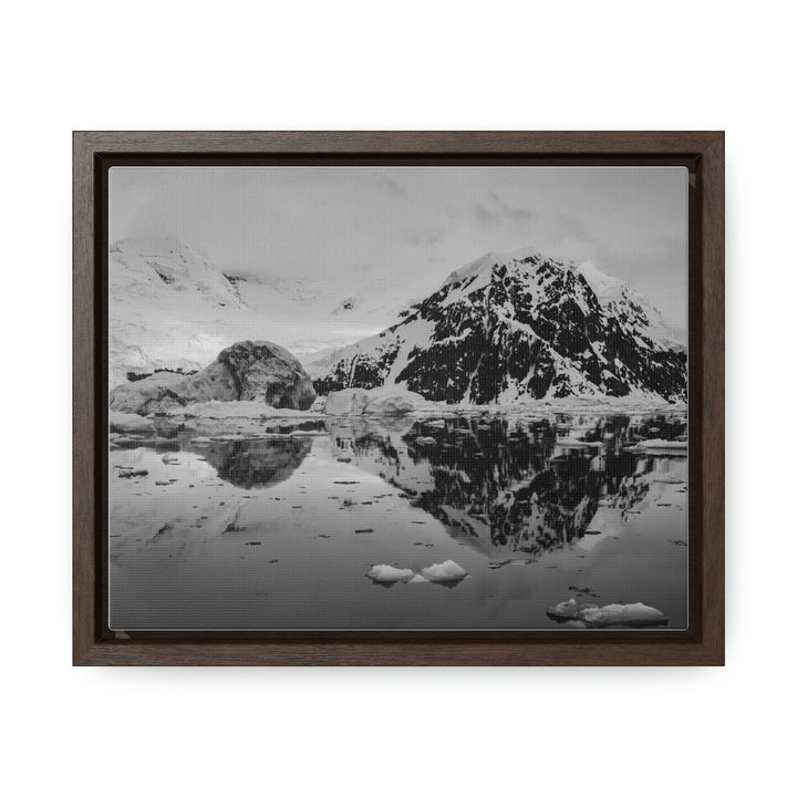 Reflected Calm in Black and White - Canvas with Frame