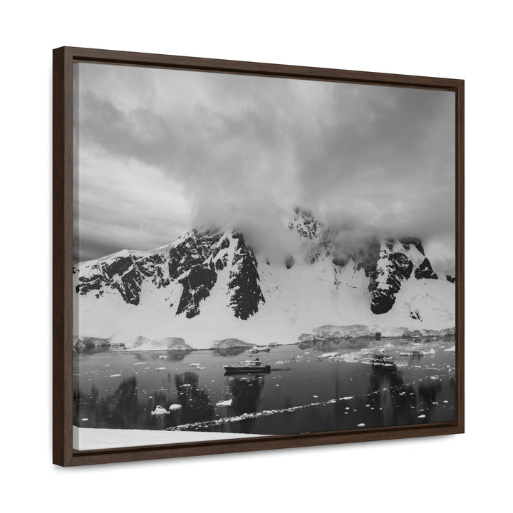 Peaceful Anchoring in Black and White - Canvas with Frame