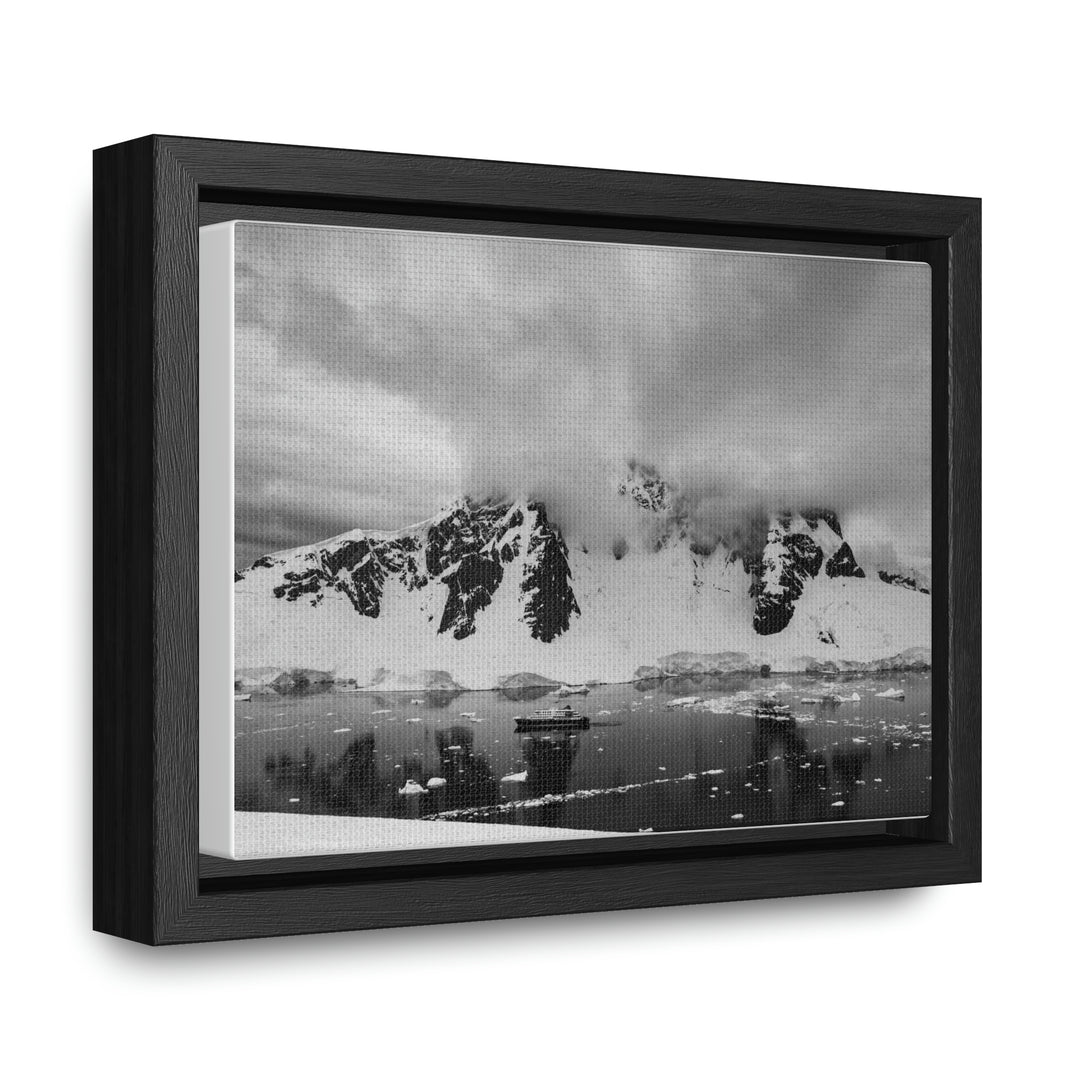 Peaceful Anchoring in Black and White - Canvas with Frame