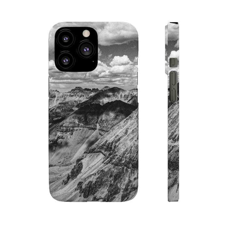 Imogene Pass From the Air in Black and White - Phone Case