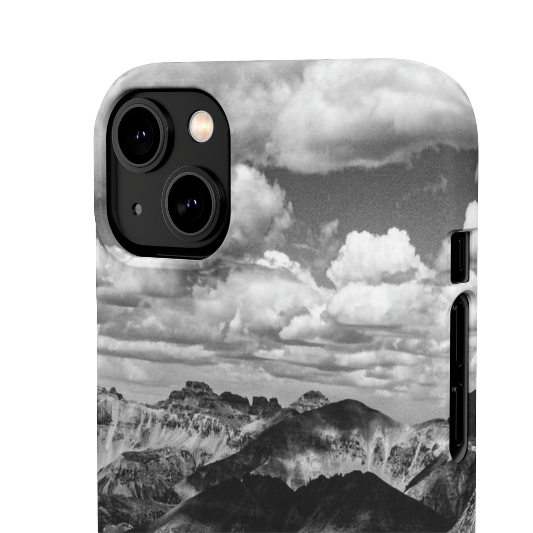 Imogene Pass From the Air in Black and White - Phone Case