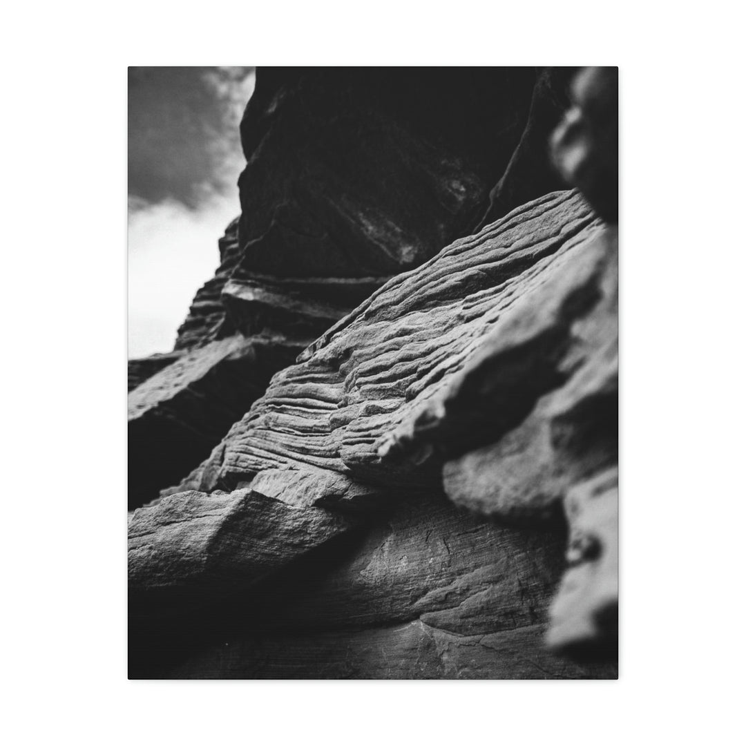 Layers of Rock in Black and White - Canvas