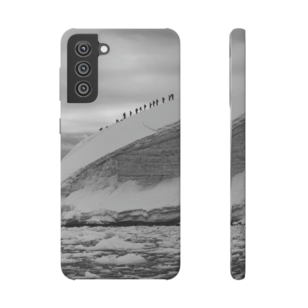 Preparing for the Climb in Black and White - Phone Case