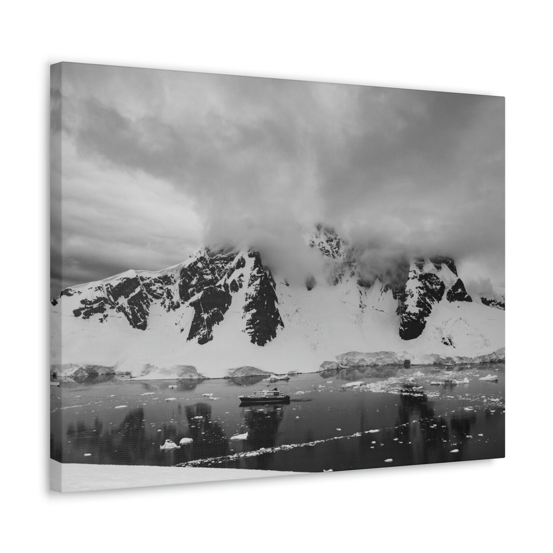 Peaceful Anchoring in Black and White - Canvas