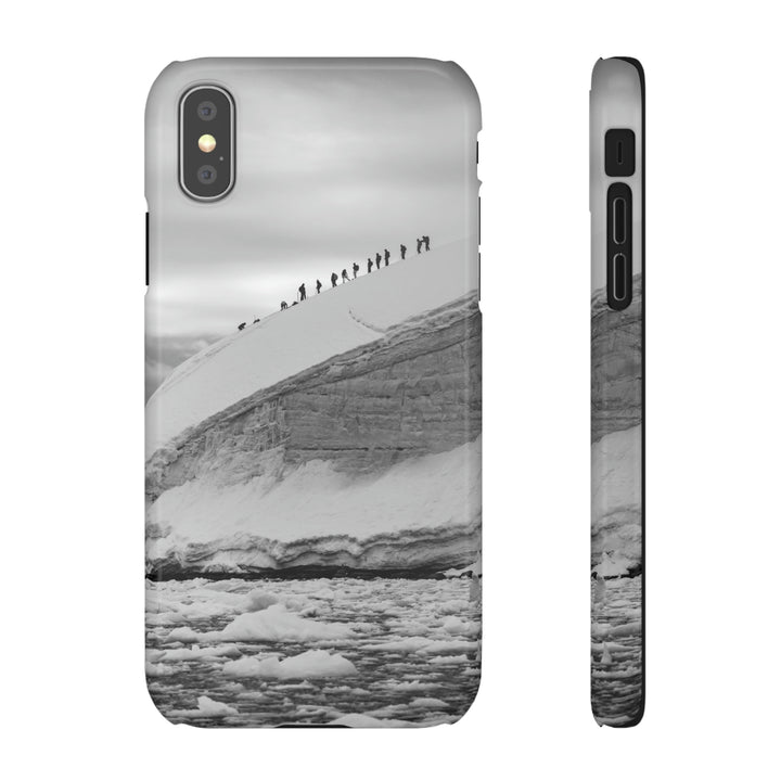 Preparing for the Climb in Black and White - Phone Case