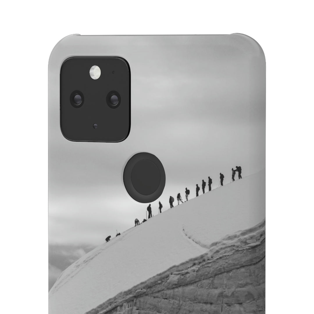 Preparing for the Climb in Black and White - Phone Case