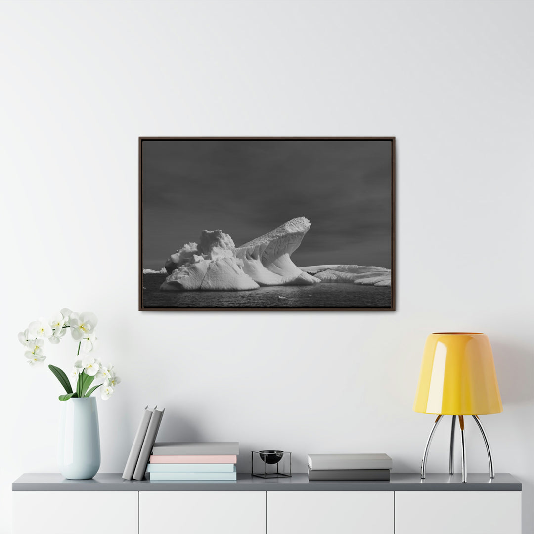 The Angles of an Iceberg in Black and White - Canvas with Frame