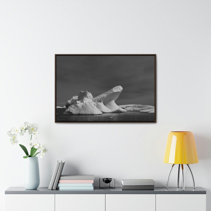 The Angles of an Iceberg in Black and White - Canvas with Frame