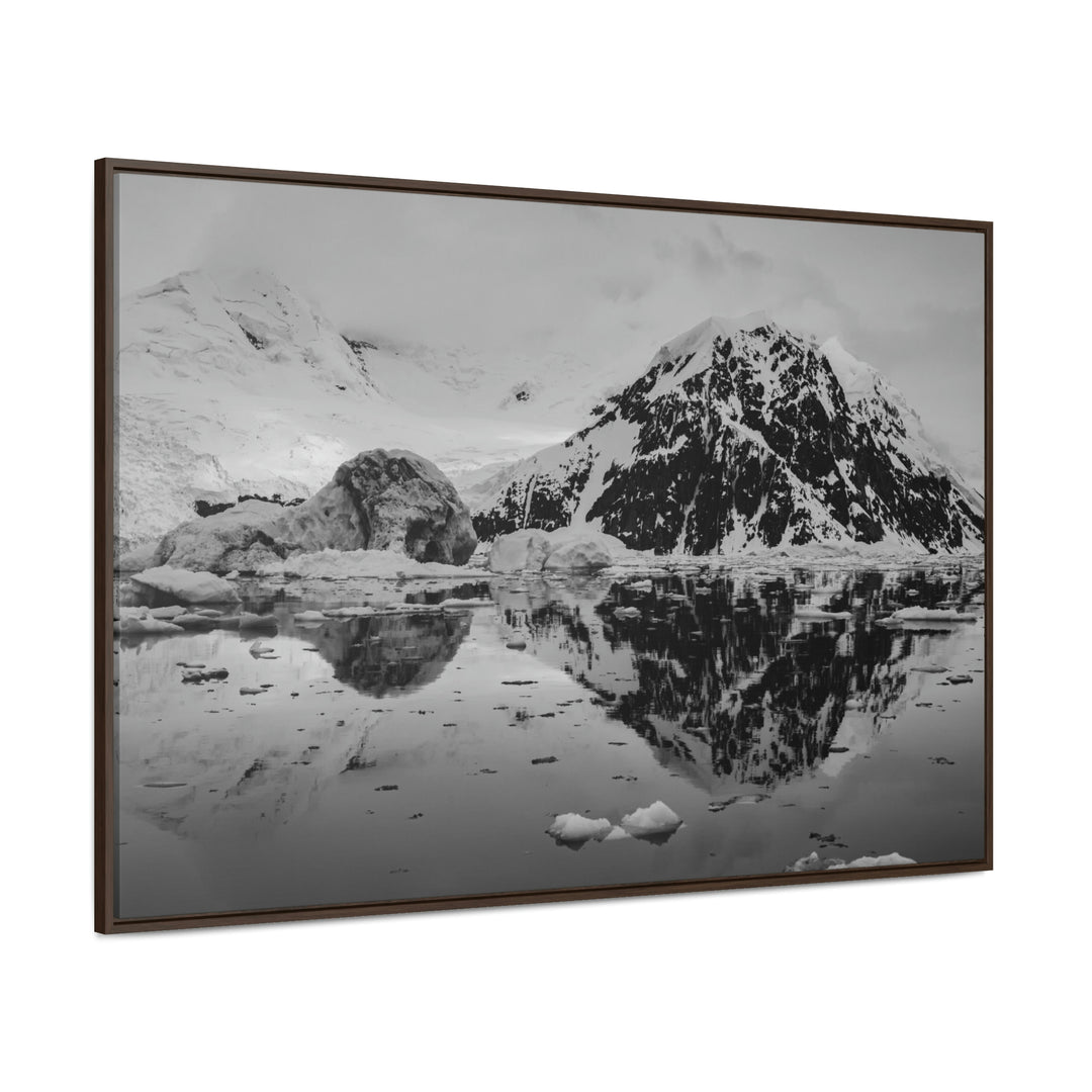 Reflected Calm in Black and White - Canvas with Frame