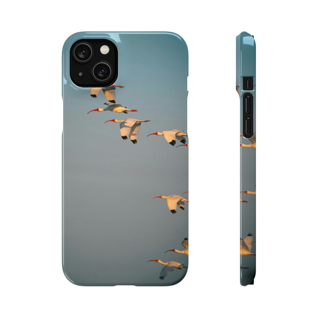 White Ibis in Flight - Phone Case