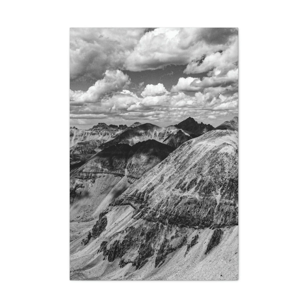 Imogene Pass From the Air in Black and White - Canvas