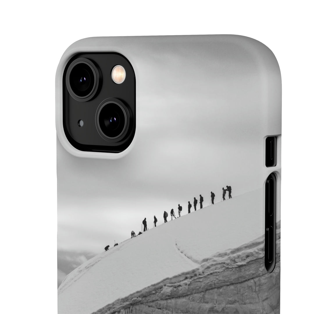 Preparing for the Climb in Black and White - Phone Case