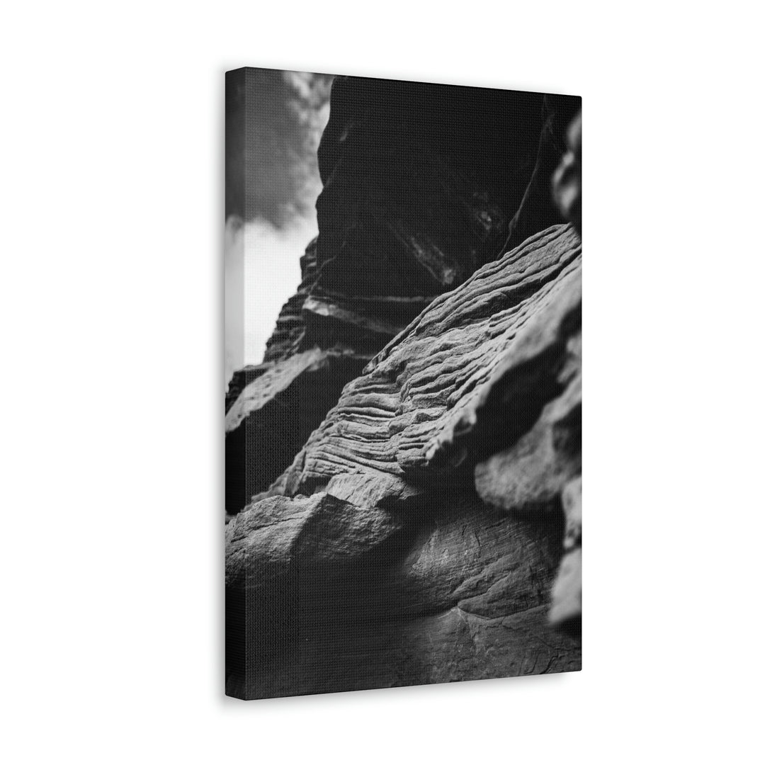 Layers of Rock in Black and White - Canvas