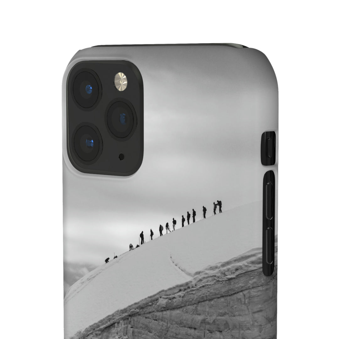 Preparing for the Climb in Black and White - Phone Case