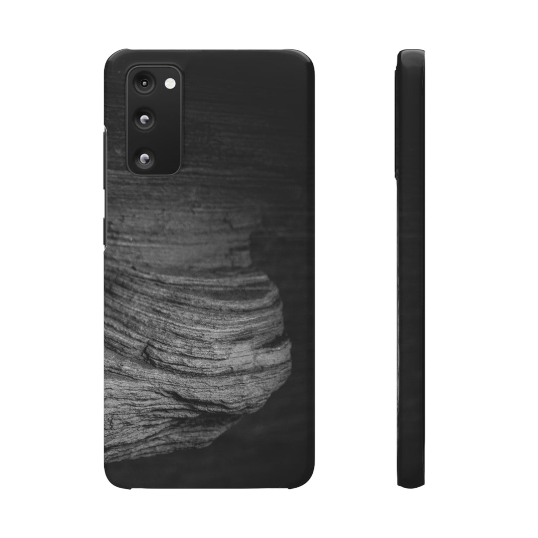 Sedimentary Rock Curves in Black and White - Phone Case