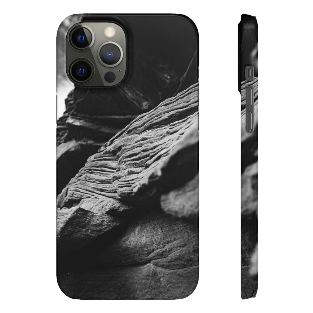 Layers of Rock in Black and White - Phone Case