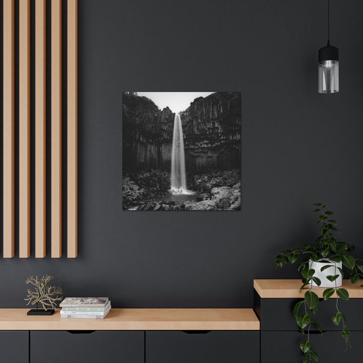 Svartifoss in Black and White - Canvas