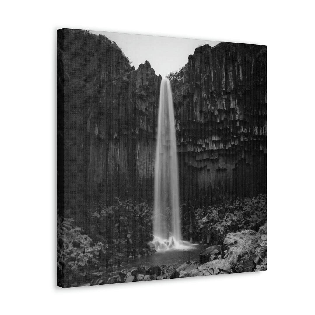 Svartifoss in Black and White - Canvas