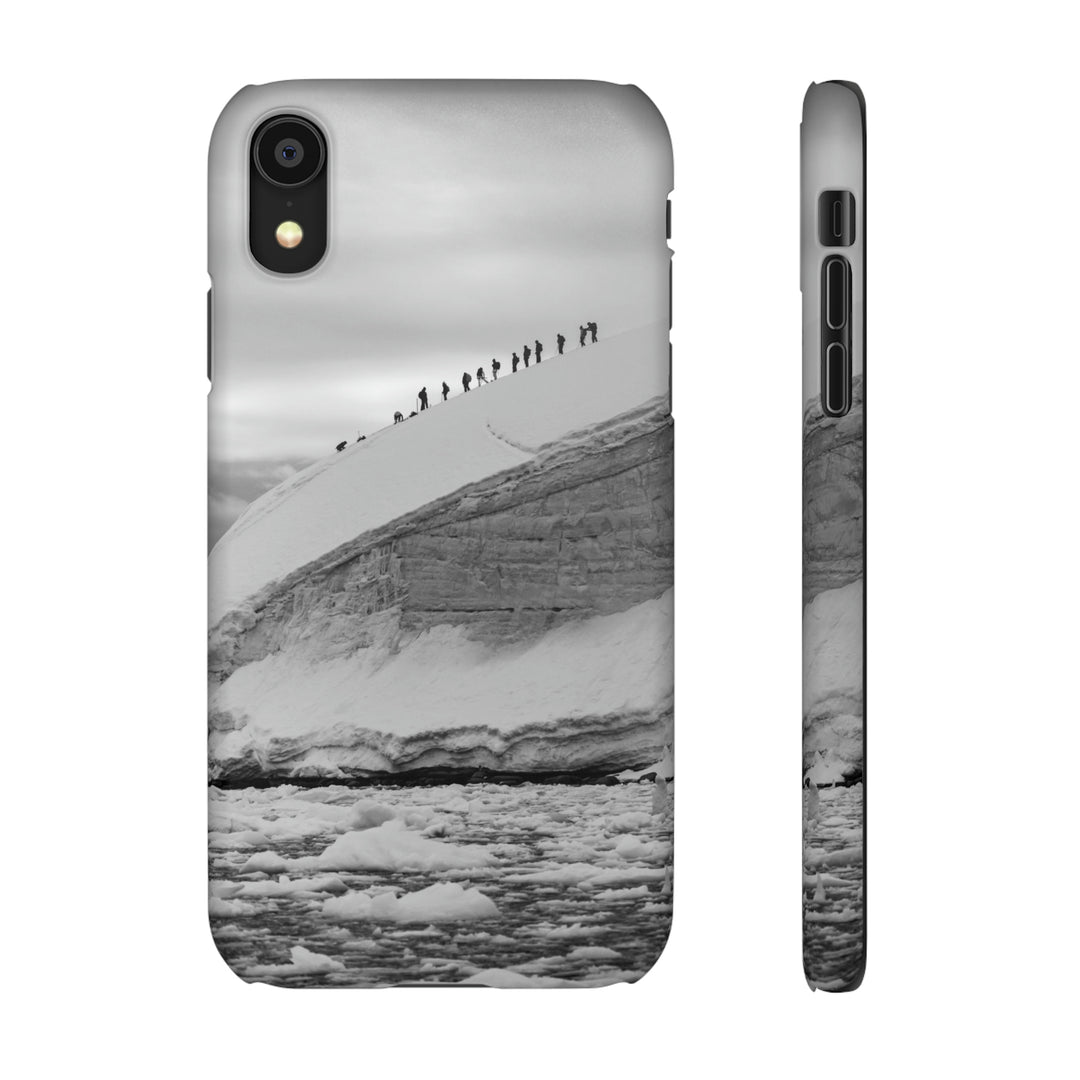 Preparing for the Climb in Black and White - Phone Case