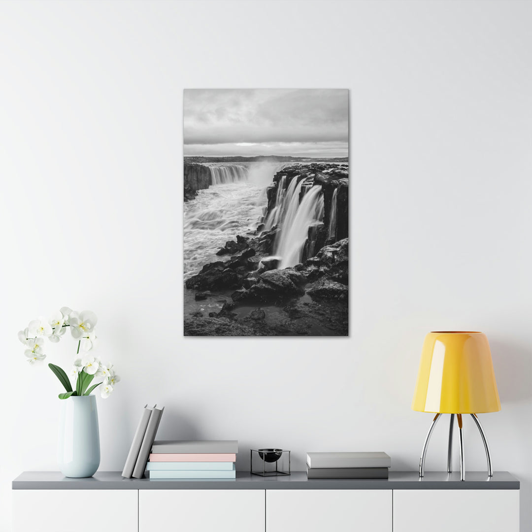 Selfoss in Black and White - Canvas