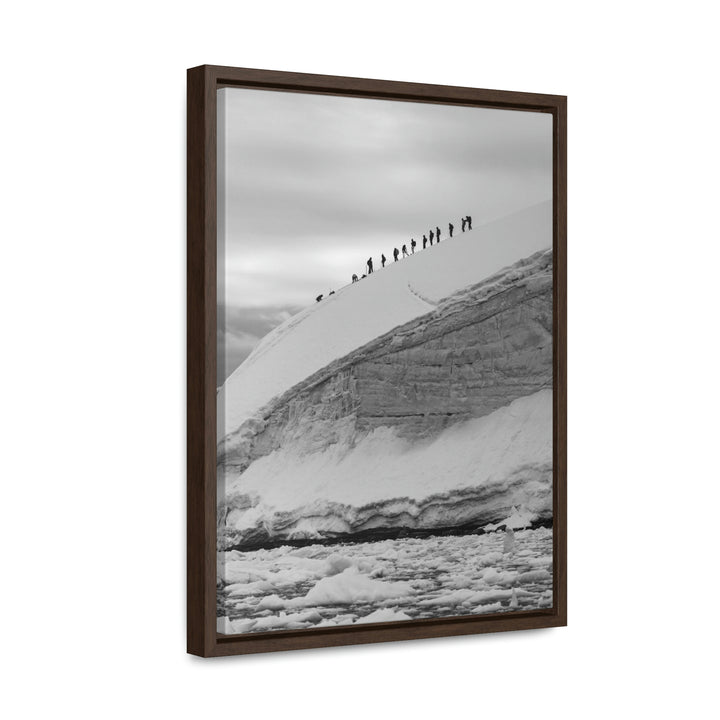 Preparing for the Climb in Black and White - Canvas with Frame