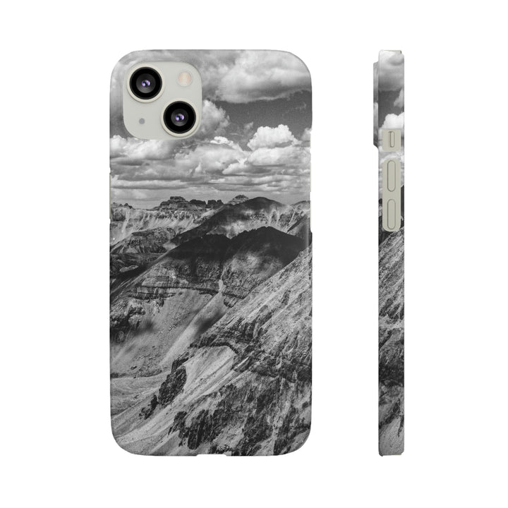 Imogene Pass From the Air in Black and White - Phone Case