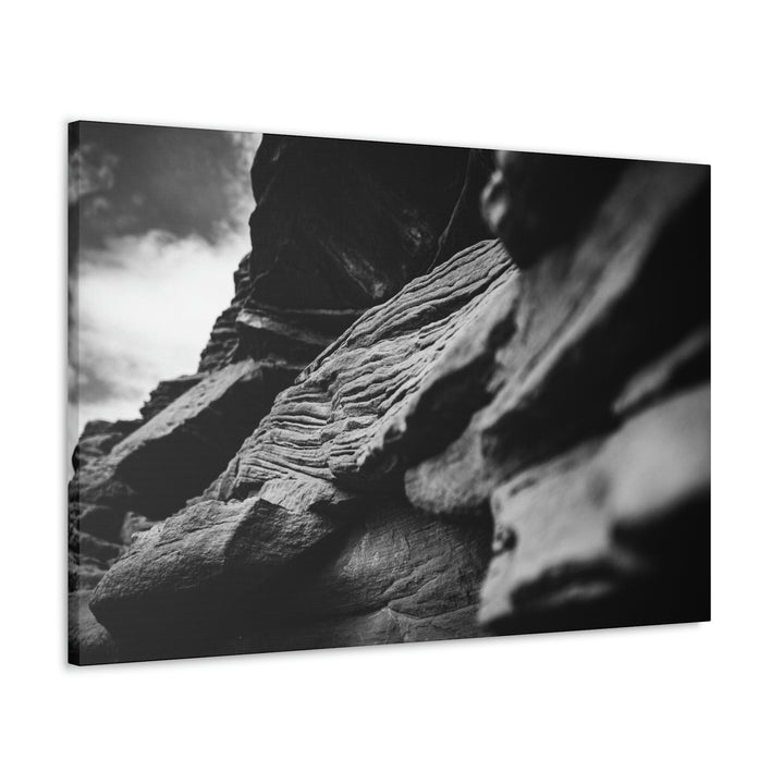 Layers of Rock in Black and White - Canvas