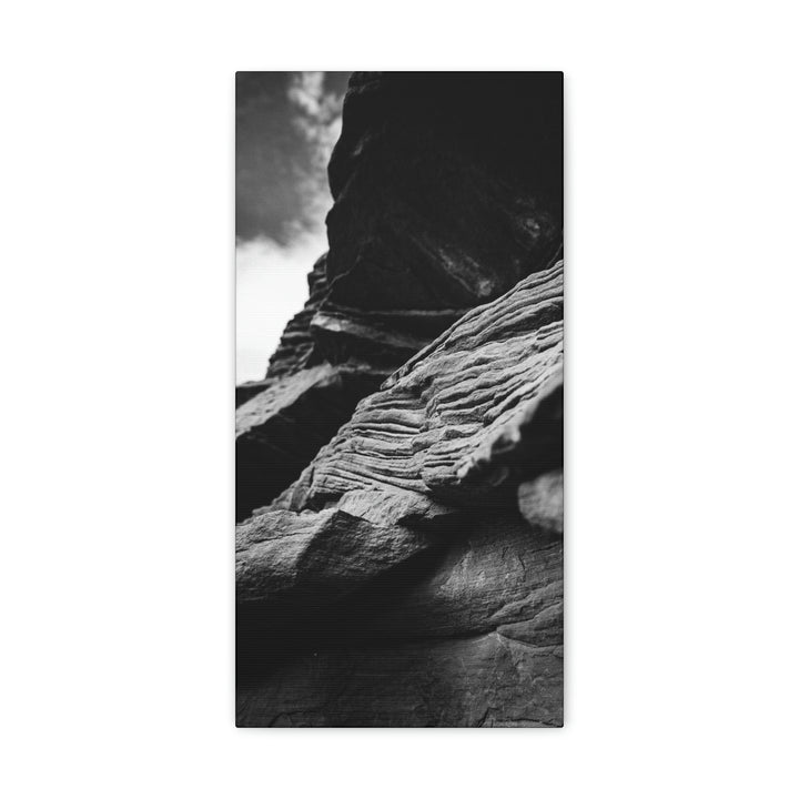 Layers of Rock in Black and White - Canvas