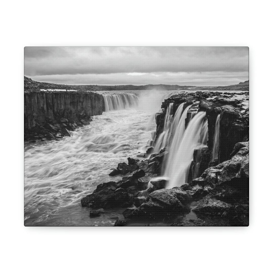 Selfoss in Black and White - Canvas