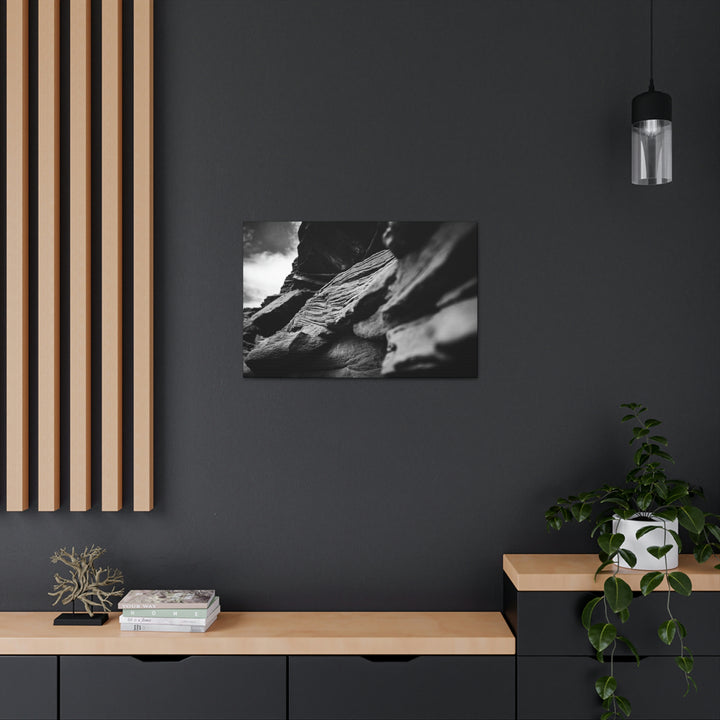 Layers of Rock in Black and White - Canvas