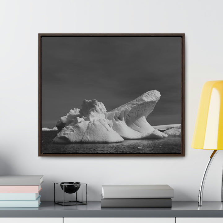 The Angles of an Iceberg in Black and White - Canvas with Frame