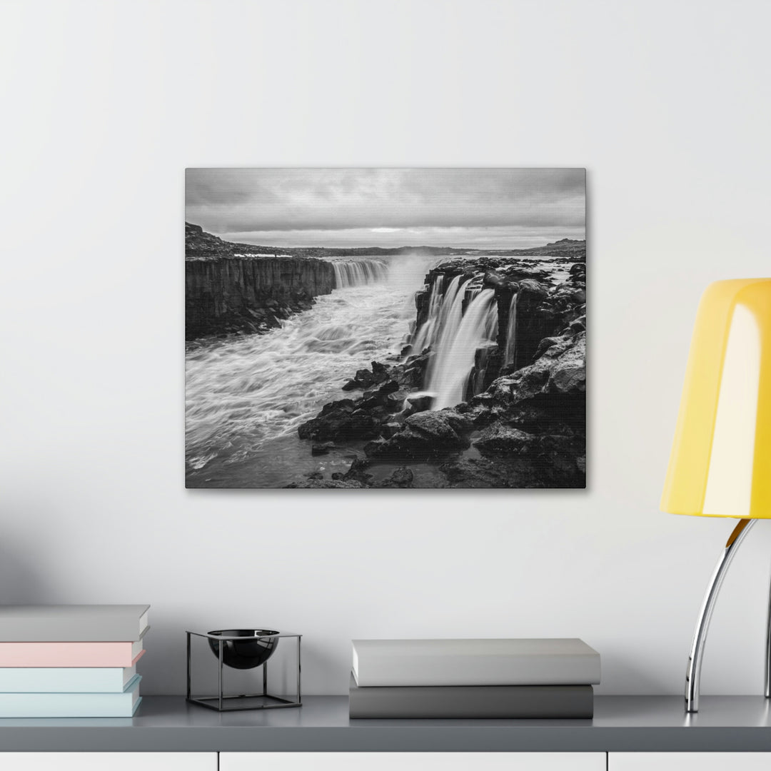 Selfoss in Black and White - Canvas