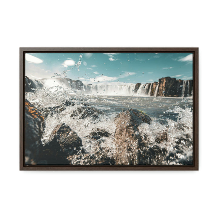 Goðafoss Splash - Canvas with Frame