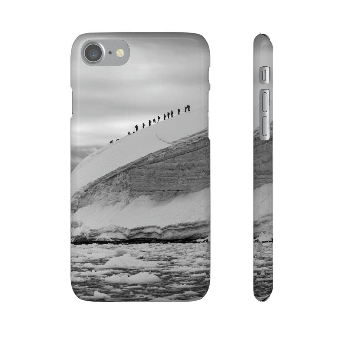 Preparing for the Climb in Black and White - Phone Case