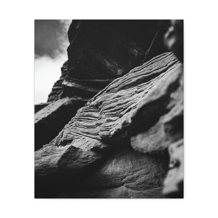 Layers of Rock in Black and White - Canvas