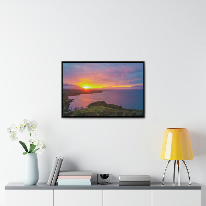 Sunset Over the Fjord Part 1 - Canvas with Frame