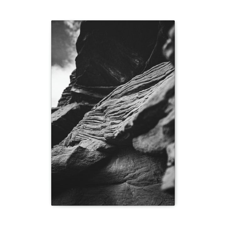 Layers of Rock in Black and White - Canvas