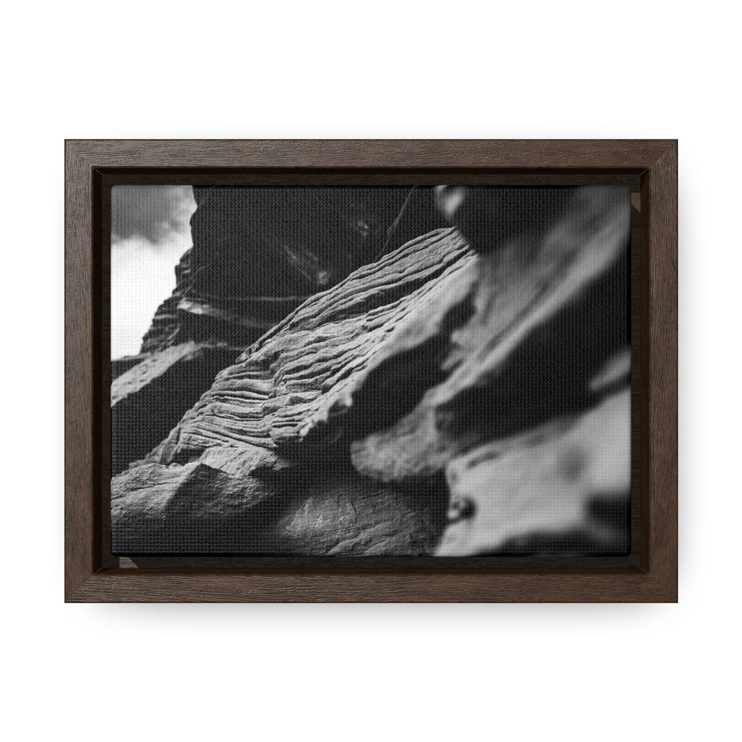 Layers of Rock in Black and White - Canvas with Frame