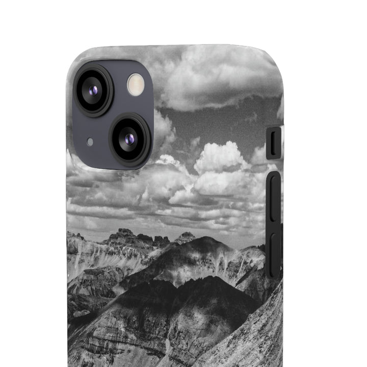 Imogene Pass From the Air in Black and White - Phone Case