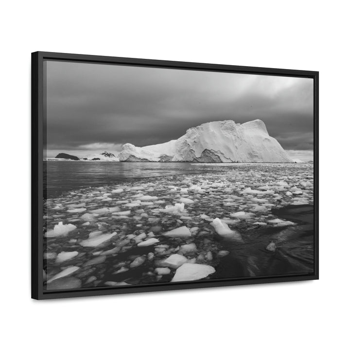 Lane of Ice In Black and White - Canvas with Frame