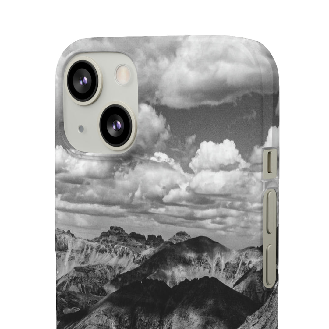 Imogene Pass From the Air in Black and White - Phone Case