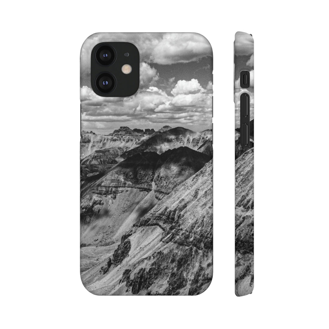 Imogene Pass From the Air in Black and White - Phone Case